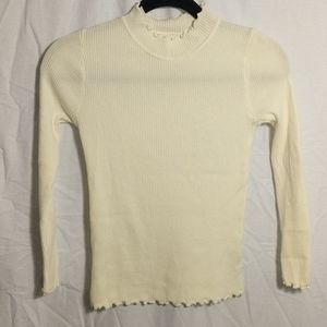 Lettuce edge mock turtle neck